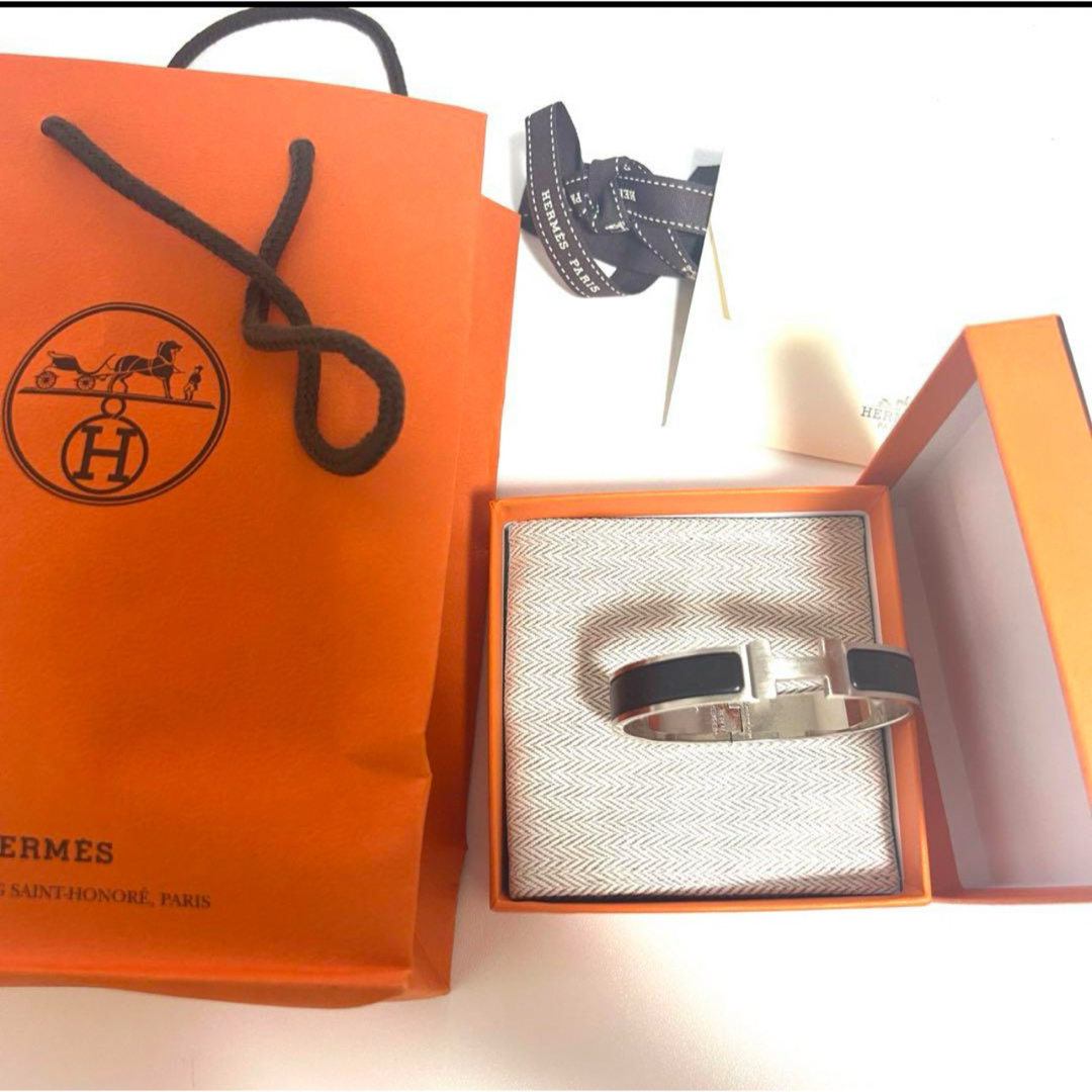 エルメス HERMES ブレスレット クリックHH ブラック シルバー メンズ