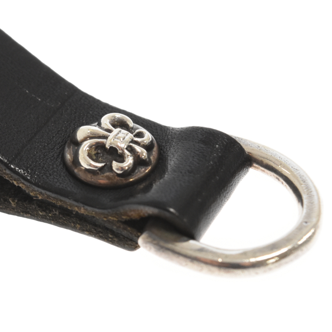 CHROME HEARTS クロムハーツ BELT LOOP フレアボタン レザーベルトループ Dカン ブラック/シルバー