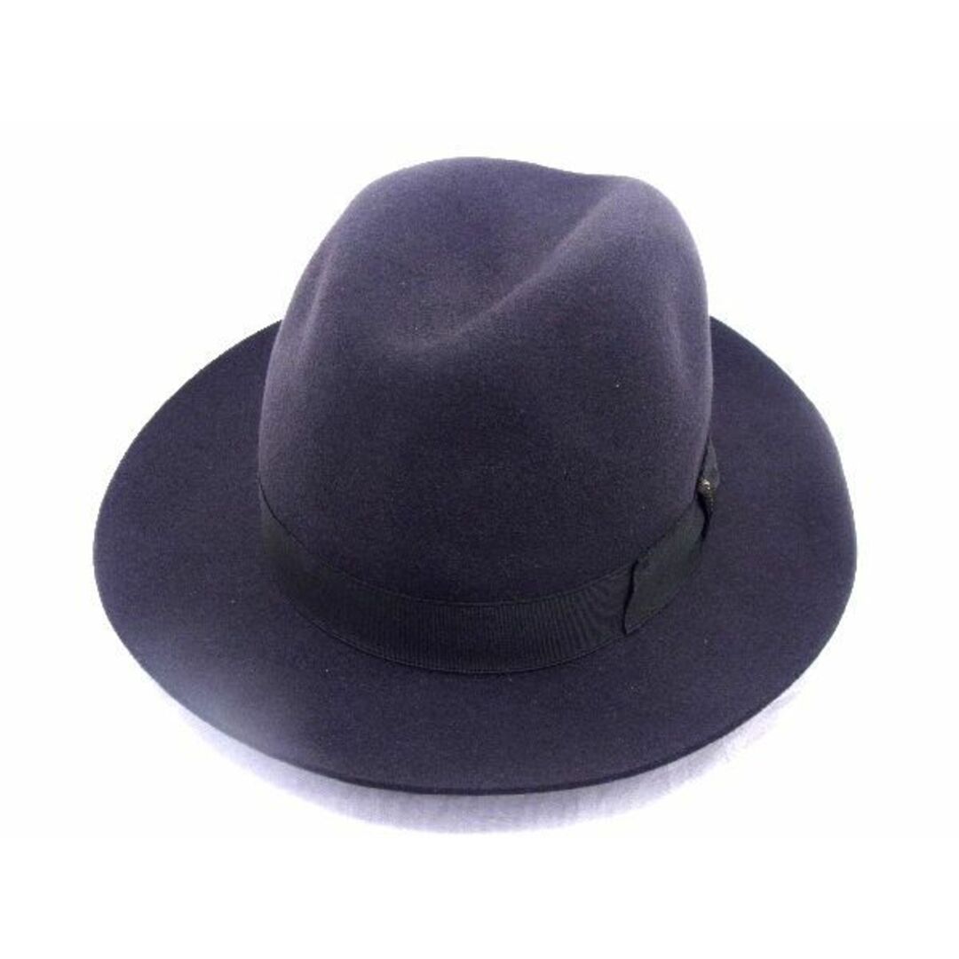 Borsalino(ボルサリーノ)の■新品■未使用■ BORSALINO ボルサリーノ ラビットファー リボン ハット 帽子 表記サイズ 59 メンズ レディース ダークグレー系 AR5765  メンズの帽子(その他)の商品写真