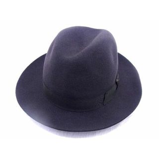 ボルサリーノ(Borsalino)の■新品■未使用■ BORSALINO ボルサリーノ ラビットファー リボン ハット 帽子 表記サイズ 59 メンズ レディース ダークグレー系 AR5765 (その他)