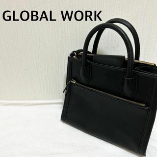 グローバルワーク(GLOBAL WORK)の美品✨GLOBALWORKグローバルワークショルダーバッグハンドバッグブラック黒(ショルダーバッグ)