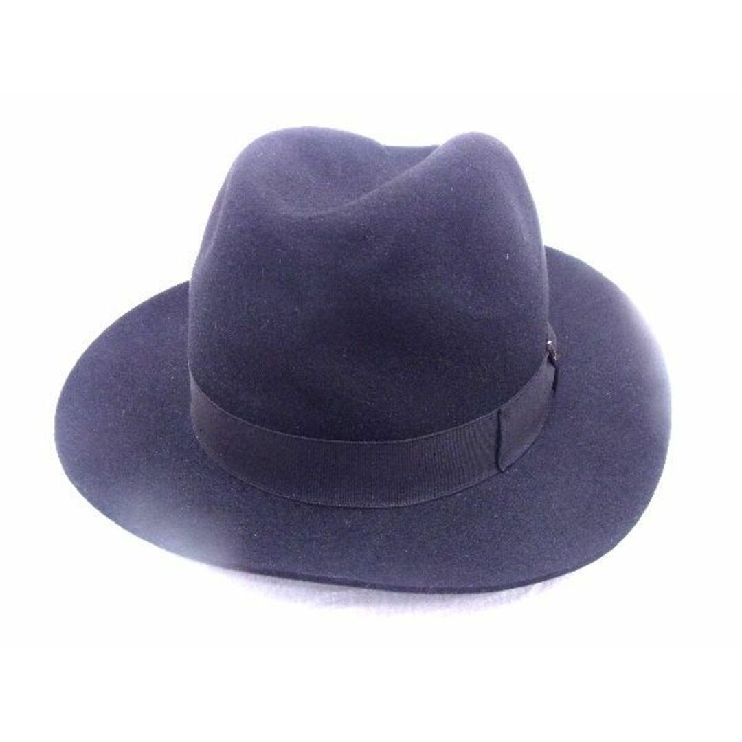 ■新品■未使用■ BORSALINO ボルサリーノ ウール100％ リボン ハット 帽子 表記サイズ 60 メンズ レディース ブラック系  AR5768 | フリマアプリ ラクマ