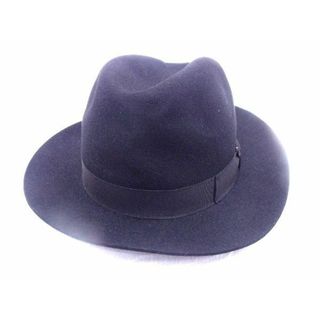 ボルサリーノ(Borsalino)の■新品■未使用■ BORSALINO ボルサリーノ ウール100％ リボン ハット 帽子 表記サイズ 60 メンズ レディース ブラック系 AR5768 (その他)