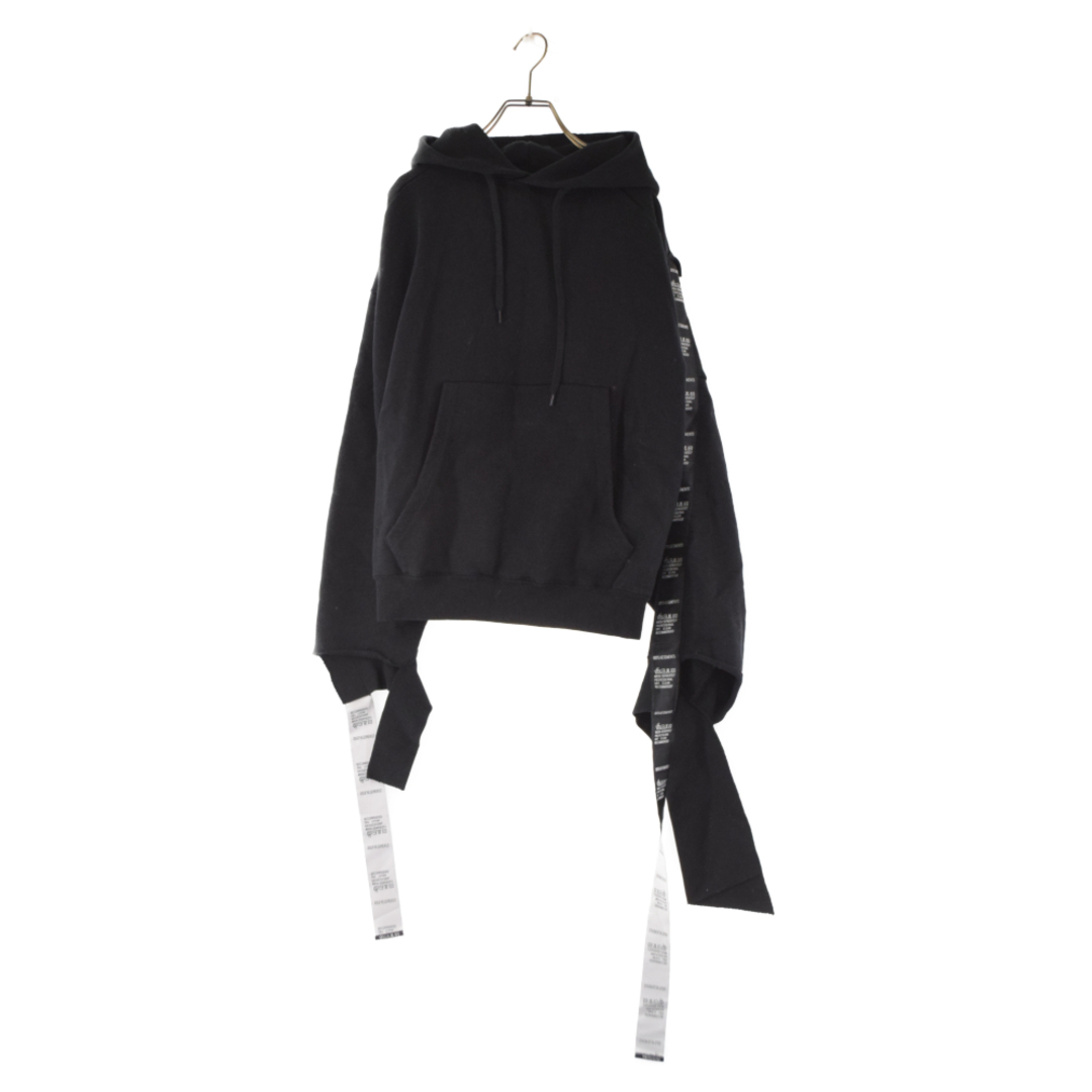 VETEMENTS ヴェトモン 18SS Tape Hoodie テープデザインパーカー ブラック WSS18TR26