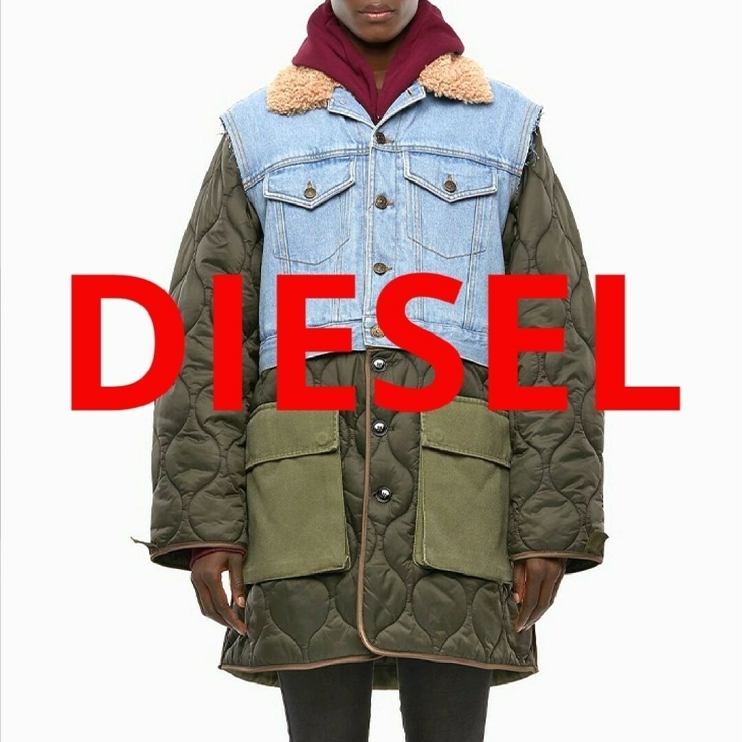 新品★DIESEL デニム切替 ボア中綿キルティング ジャケット コート | フリマアプリ ラクマ