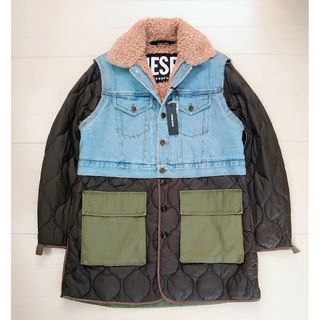 ディーゼル(DIESEL)の新品★DIESEL デニム切替 ボア中綿キルティング ジャケット コート(その他)