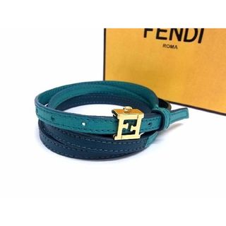 フェンディ(FENDI)の■新品同様■ FENDI フェンディ レザー ロング 3連 ブレスレット アクセサリー メンズ レディース グリーン系 AP9761 (その他)