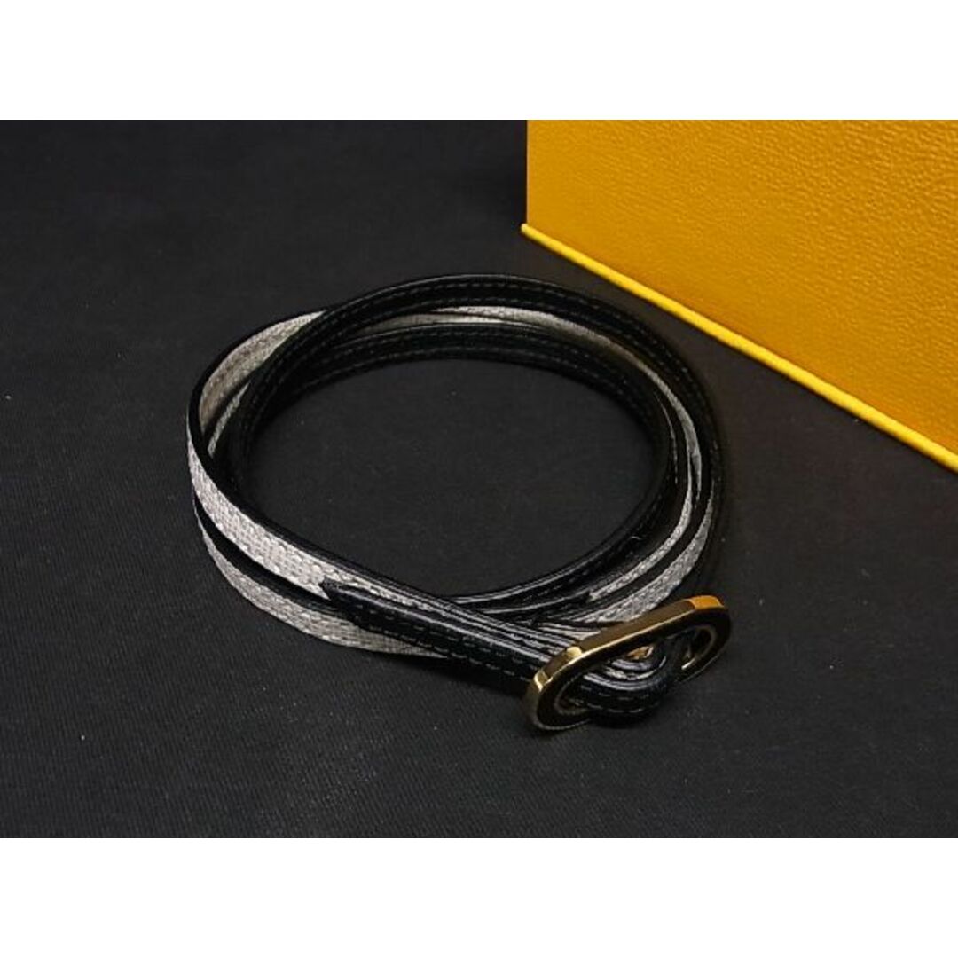 ■新品■未使用■ FENDI フェンディ レザー ブレスレット アクセサリー ブラック系×ホワイト系 AP9710