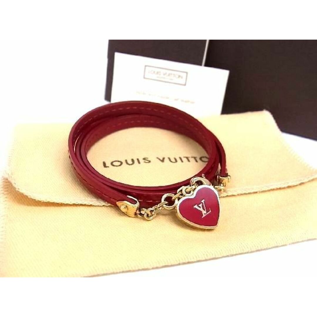 付属品■極美品■ LOUIS VUITTON ルイヴィトン M6625F ブラスレ コミット ハート 3連 ブレスレット アクセサリー レディース レッド系 AP9712