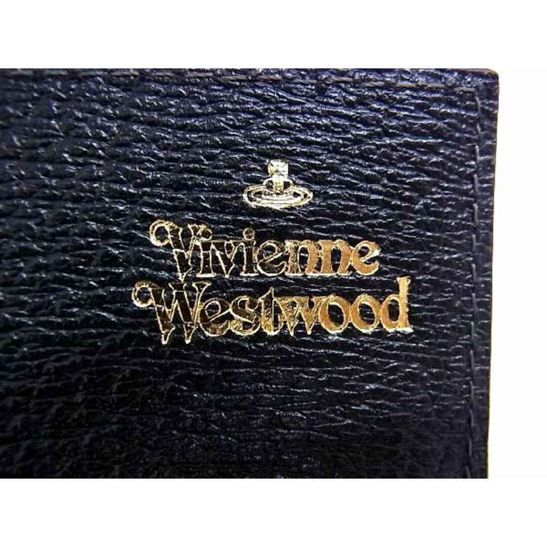 ■新品■未使用■ Vivienne Westwood ヴィヴィアンウエストウッド オーブ レザー 二つ折り 長財布 ウォレット ブラック系 AP9711