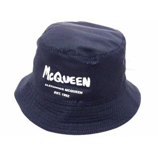 ■新品■未使用■ ALEXANDER McQUEEN アレキサンダー マックイーン ポリエステル100％ バケットハット 帽子 サイズM ブラック系 AP9676