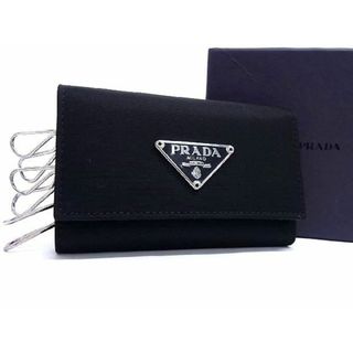 プラダ(PRADA)の■新品同様■ PRADA プラダ テスートナイロン 6連 キーケース 鍵入れ メンズ レディース ブラック系 AP9652 (その他)