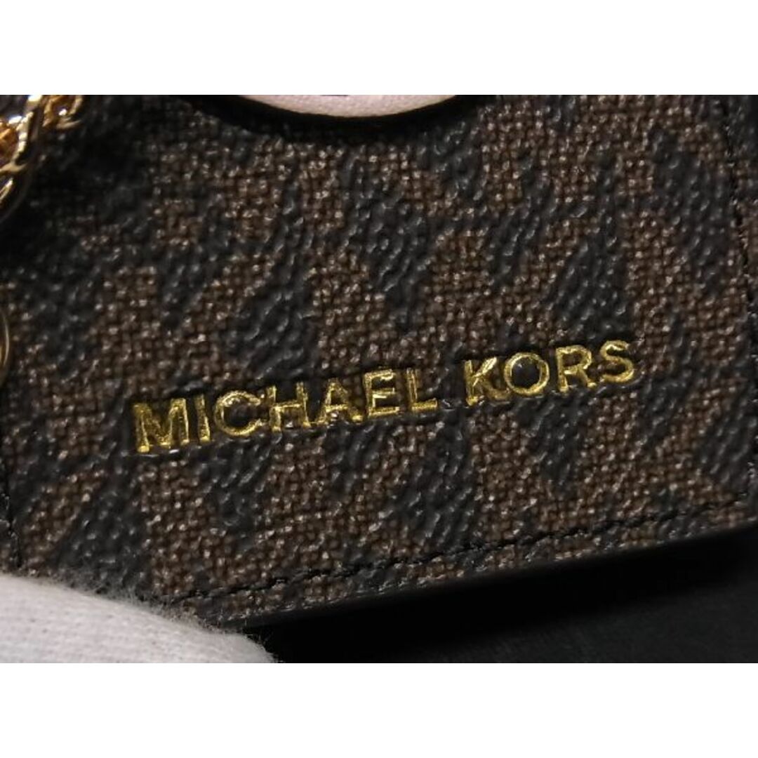 Michael Kors(マイケルコース)の■新品■未使用■ MICHAEL KORS マイケルコース MK柄 PVC×レザー エアーポッズケース イヤホンケース ブラウン系×ピンク系 BF3019  レディースのアクセサリー(その他)の商品写真