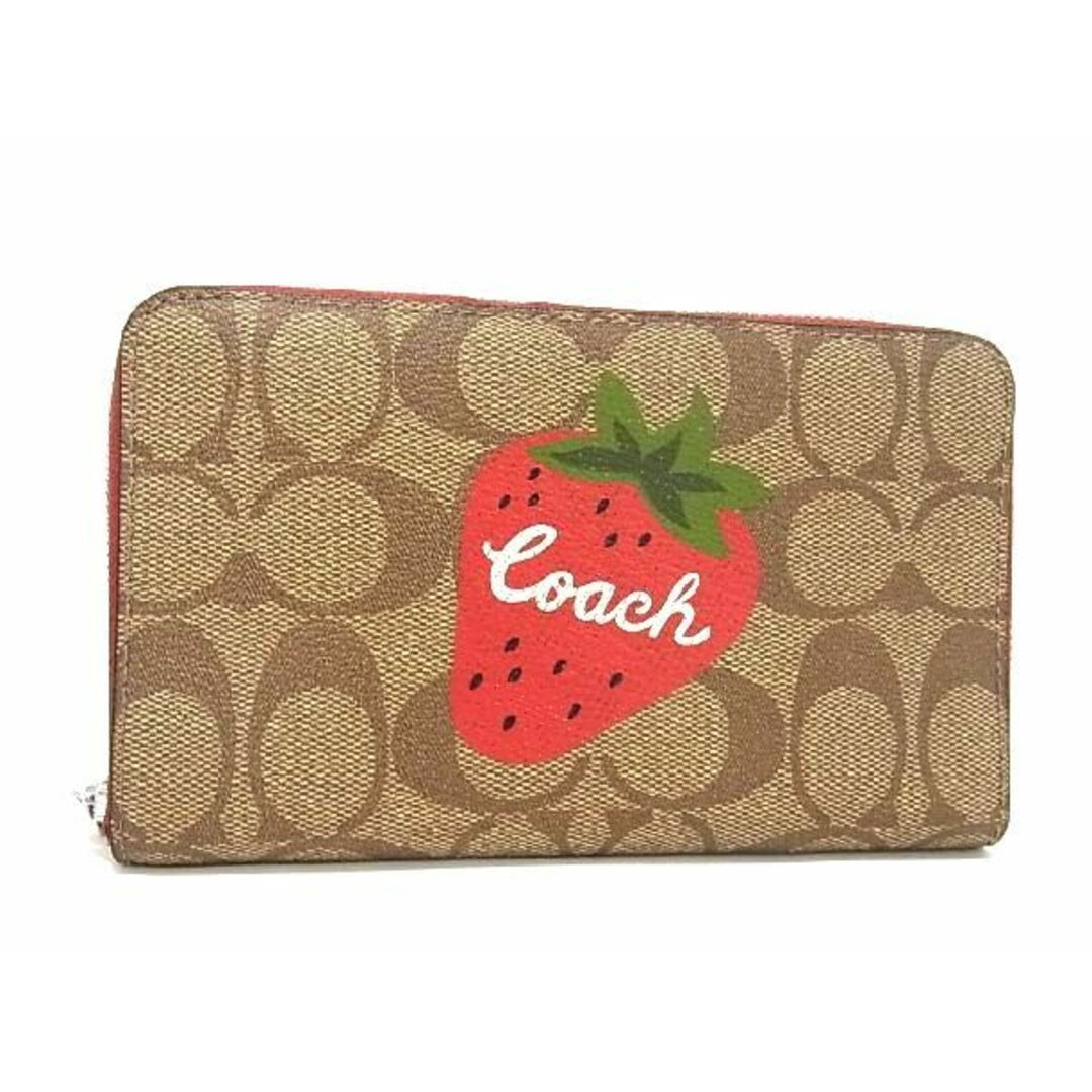 COACH(コーチ)の■新品■未使用■ COACH コーチ CH529 シグネチャー PVC ワイルド ストロベリー ラウンドファスナー 財布 ウォレット ブラウン系 BF3611 レディースのファッション小物(財布)の商品写真