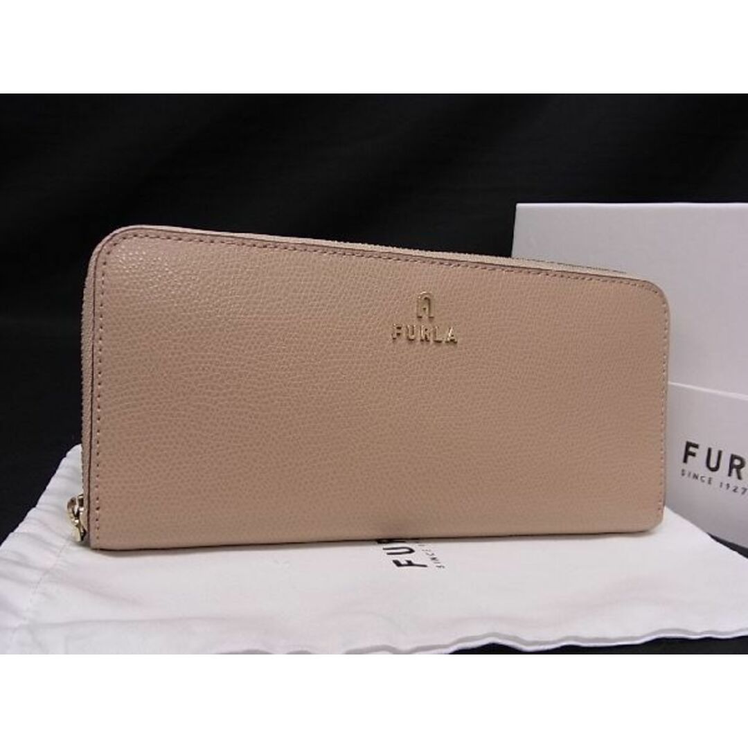 カラー■新品■未使用■ FURLA フルラ カメリア レザー ラウンドファスナー 長財布 ウォレット 札入れ 小銭入れ レディース ベージュ系 BG3992