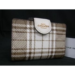 コーチ(COACH)の■新品■未使用■ COACH コーチ C6011 シグネチャー PVC チェック柄 二つ折り 財布 ウォレット 札入れ 小銭入れ ブラウン系 BG4003 (財布)