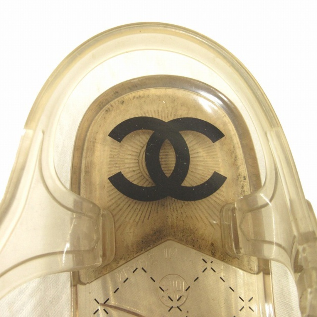 シャネル CHANEL マトラッセ プリント PVC サンダル シューズ 靴9cmアウトソール