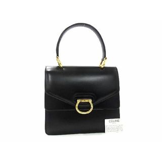 ○カラー【極美品】CELINE セリーヌ ハンドバッグ 両面ガンチーニ 黒 ロゴ金具