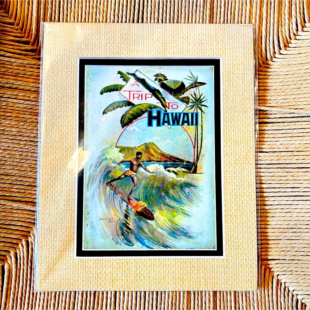 【希少】ハワイアン雑貨　ハワイアンポスター TRIP TO HAWAII エンタメ/ホビーの美術品/アンティーク(絵画/タペストリー)の商品写真