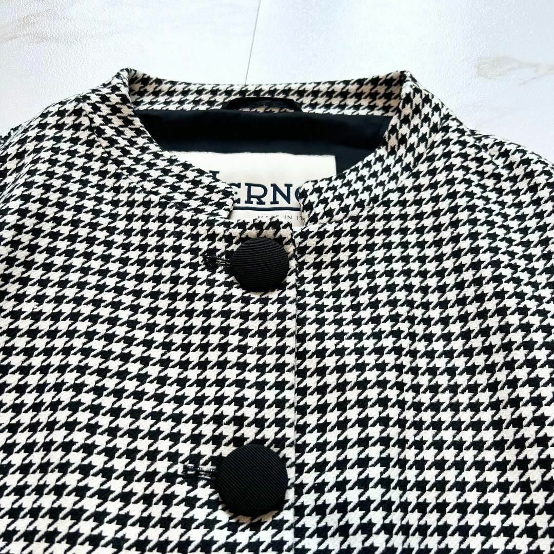 HERNO - 極美品 定価11万 HERNO 2022 千鳥格子柄 ノーカラージャケット