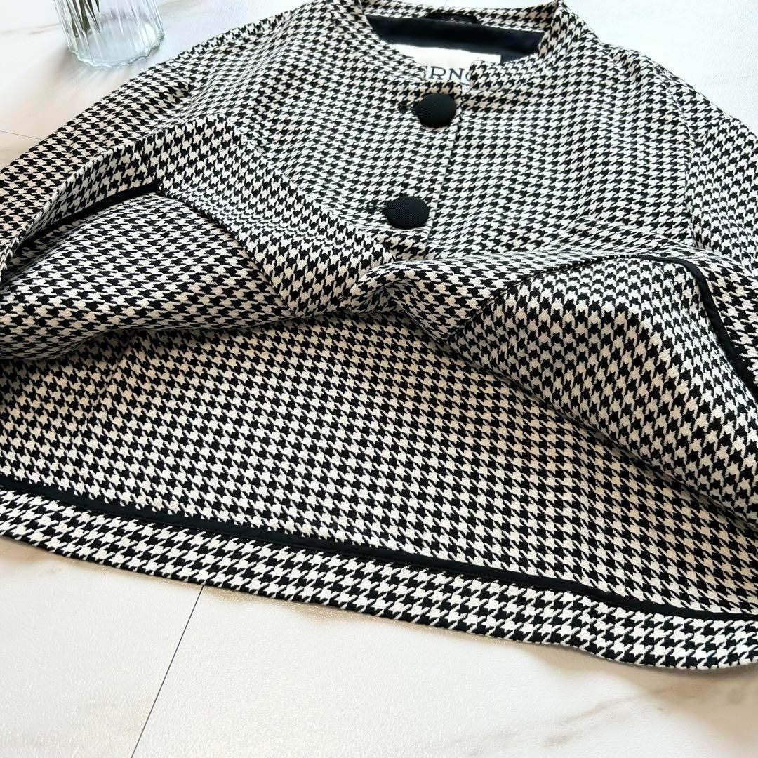 HERNO - 極美品 定価11万 HERNO 2022 千鳥格子柄 ノーカラージャケット