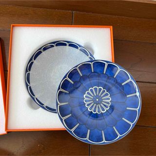 エルメス(Hermes)の【廃盤2枚セット】エルメス 16cmプレート ブルーダイユール 新品未使用(食器)