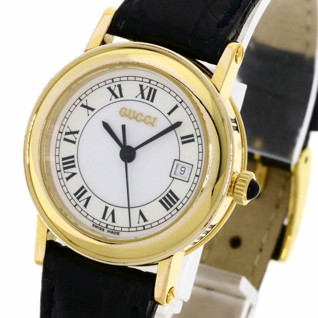 Gucci - GUCCI 7200L ラウンドフェイス 腕時計 GP 革 レディースの通販