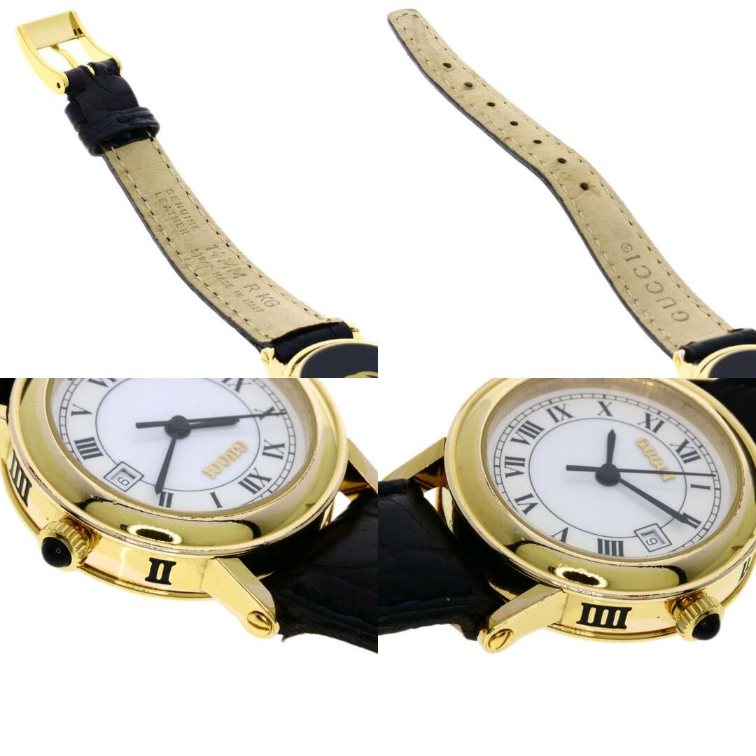 Gucci - GUCCI 7200L ラウンドフェイス 腕時計 GP 革 レディースの通販
