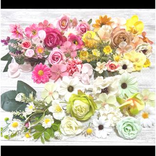 ☆NO 0703-02 ②造花 花材 まとめ売り ハンドメイド 素材 セット(各種パーツ)