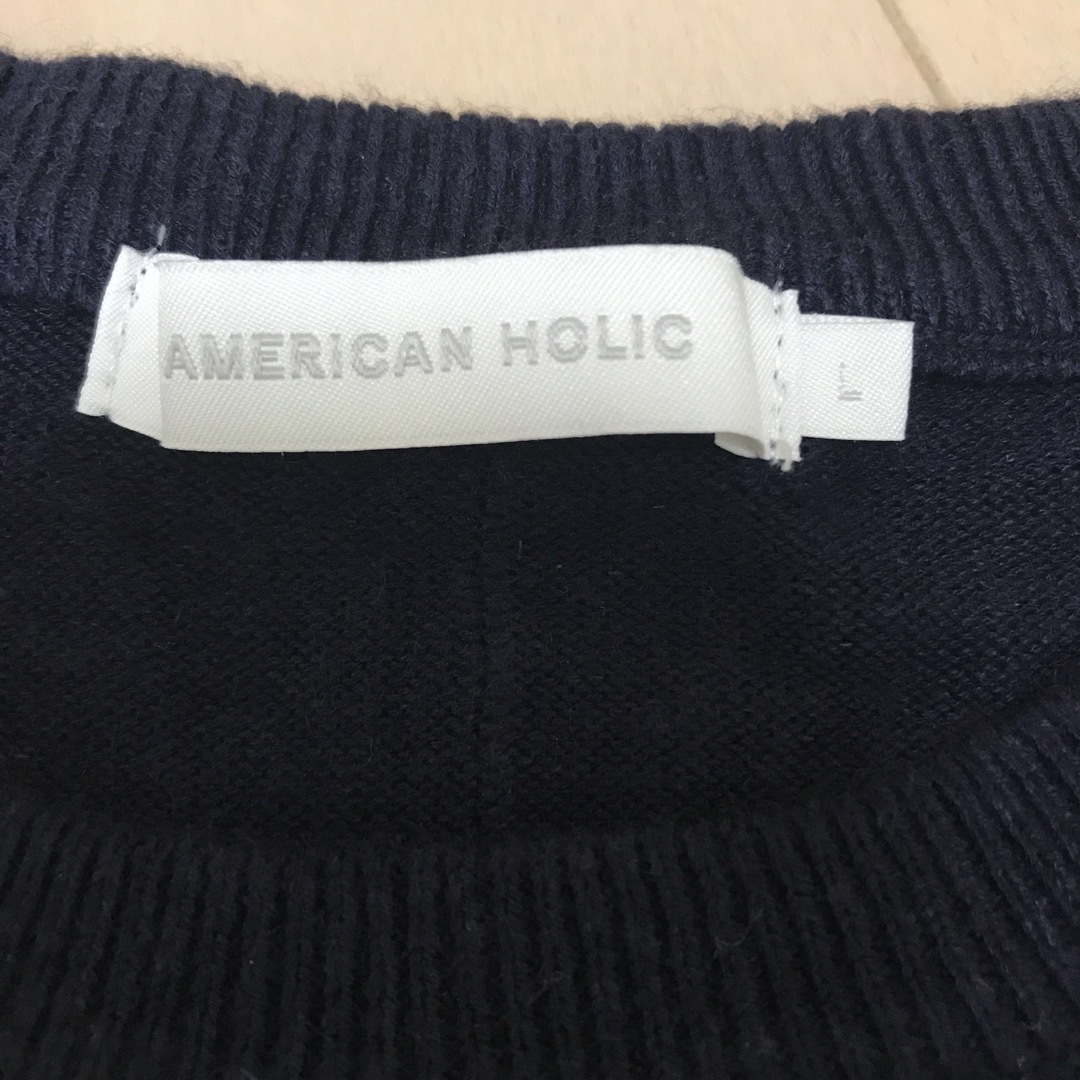 AMERICAN HOLIC(アメリカンホリック)のAMERICAN HOLIC  紺ニットベストL レディースのトップス(ベスト/ジレ)の商品写真