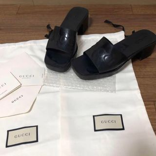 Gucci - グッチ 551445 クリスタルビジューGベロアサンダル レディース