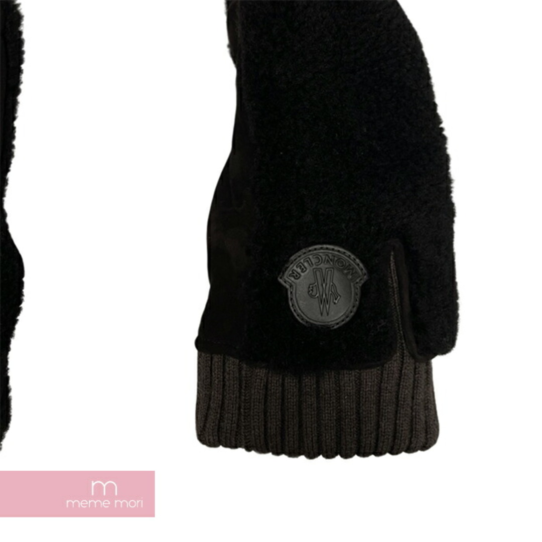 MONCLER(モンクレール)のMONCLER Gloves H20913A00005 モンクレール グローブ レザー手袋 ボア切替 ロゴパッチ ダークブラウン サイズL 【231109】【中古-B】【me04】 メンズのファッション小物(手袋)の商品写真