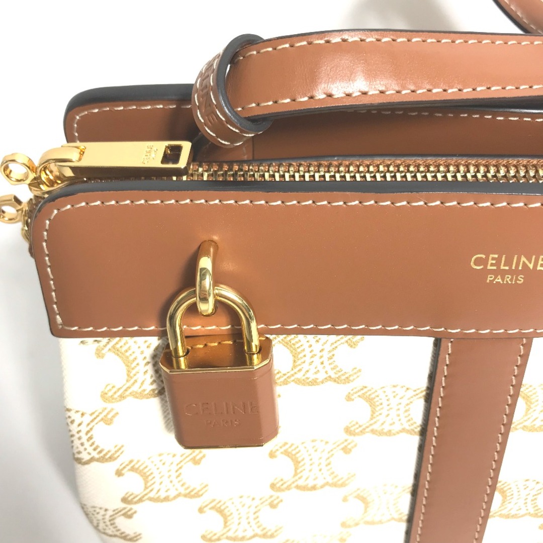 セリーヌ CELINE ティーン カバ ドゥ フランス  191992BZJ ポシェット カバン 斜め掛け ショルダーバッグ レザー ホワイト 美品