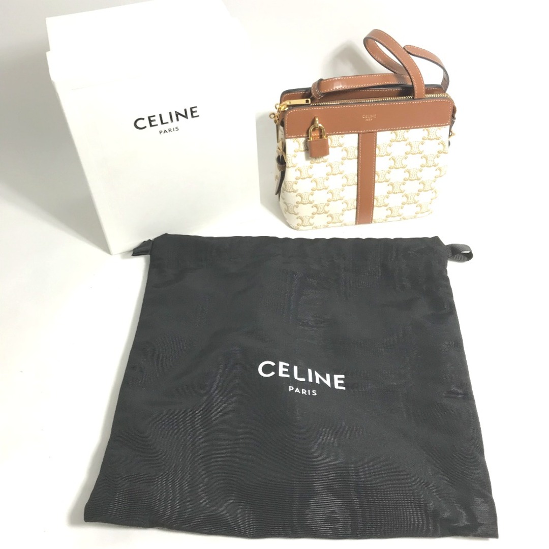 セリーヌ CELINE ティーン カバ ドゥ フランス  191992BZJ ポシェット カバン 斜め掛け ショルダーバッグ レザー ホワイト 美品