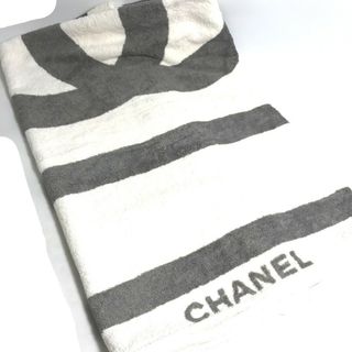 シャネル(CHANEL)のシャネル CHANEL CC ココマーク ロゴ バスタオル インテリア ひざかけ ブランケット ビーチタオル タオル コットン グレー(タオル/バス用品)