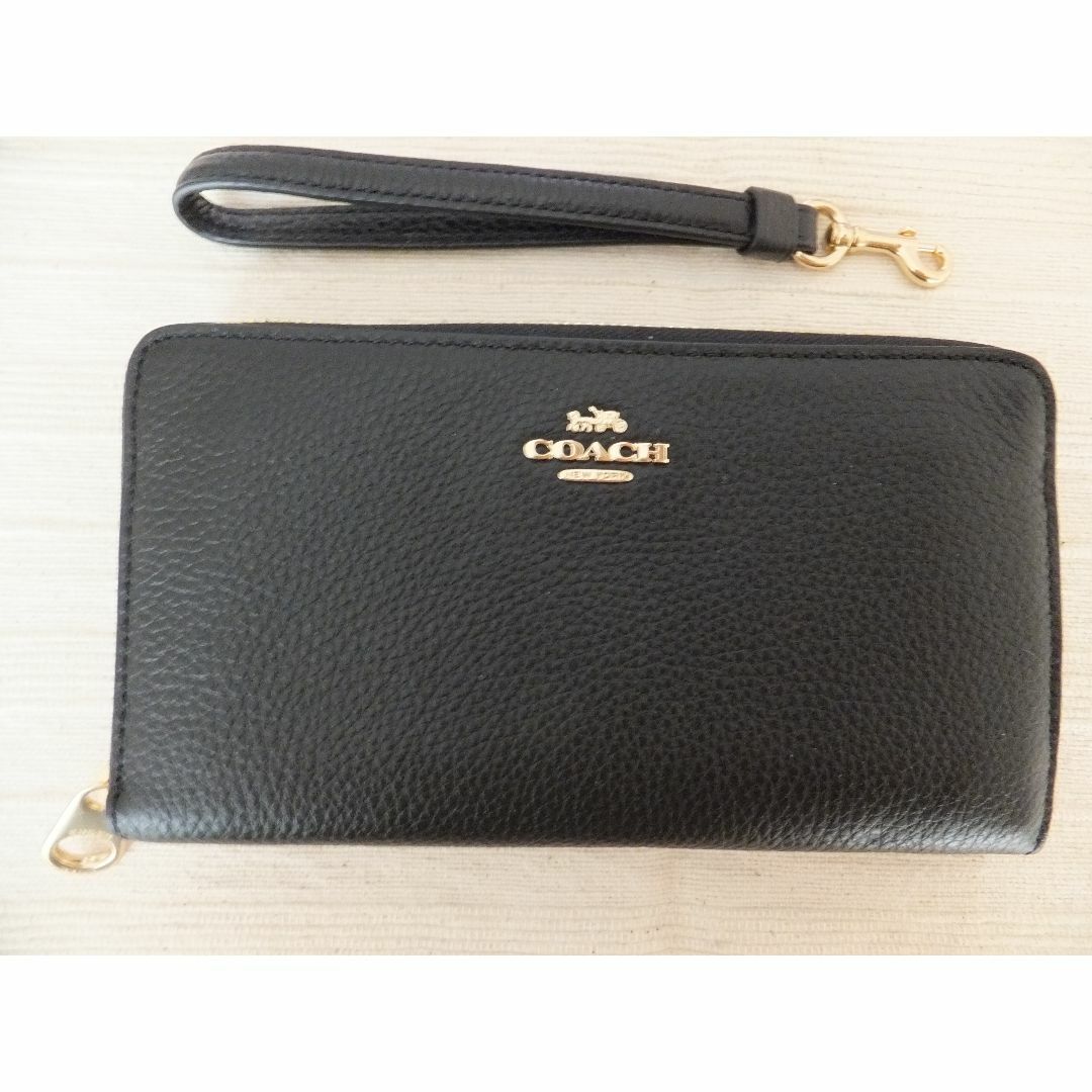 COACH(コーチ)の値下げ！！新品☆箱あり☆匿名配送　COACH　本革　長財布　ブラック レディースのファッション小物(財布)の商品写真