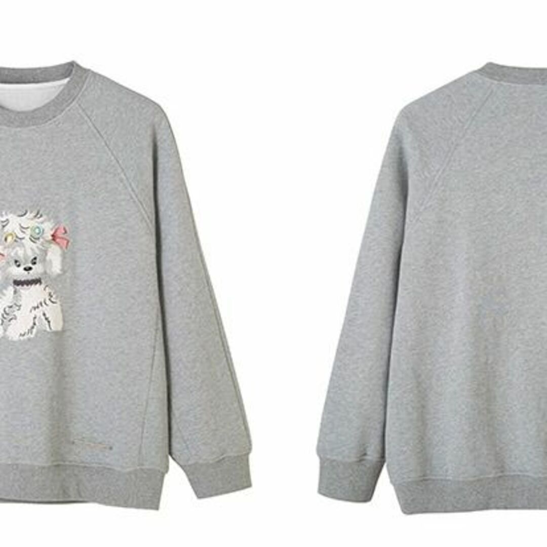 2024-25 秋冬新作  - MILKFED. DIDDI オーバー カラフル 子犬×ラインストーン MODA トレーナー+スウェット