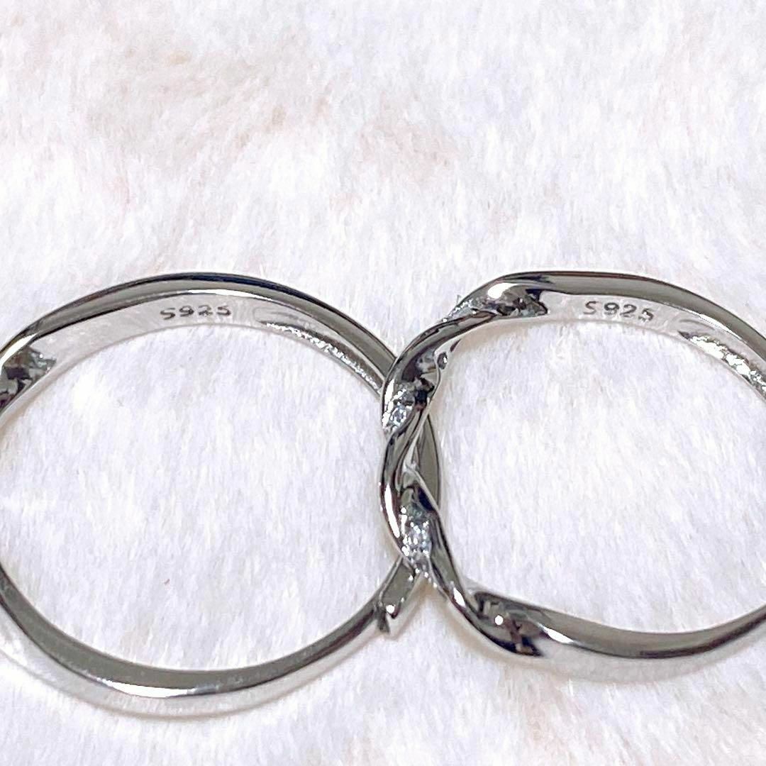 シルバー ペアリング 指輪 カップル プレゼント 記念日 ジュエリー ダイヤ レディースのアクセサリー(リング(指輪))の商品写真