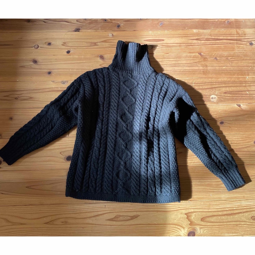 ガンジーウーレンズ　100%ウールニット　黒S メンズのトップス(ニット/セーター)の商品写真