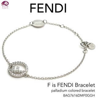 未使用品 FENDI フェンディ エフイズフェンディ Fロゴ  1A2320 ブレスレット GP/ラインストーン ピンクゴールド レディース