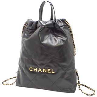 シャネル(CHANEL)のCHANEL(シャネル) マトラッセ シャネル22 バックパック リュック・バックパック ショルダー ハンド 巾着 ナップサック ラムスキン ブラック黒 マットゴールド金具 レディース 40802074630【未使用】【アラモード】(リュック/バックパック)