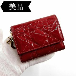 クリスチャンディオール(Christian Dior)の◇クリスチャンディオール◇パテント/カナージュ/三つ折り財布/ブランド(財布)