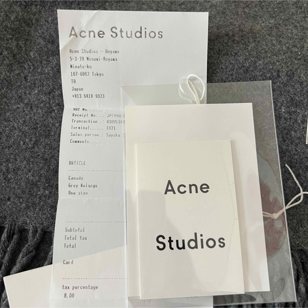 Acne Studios(アクネストゥディオズ)のAcne studios アクネストゥディオズ 大判マフラー グレー レディースのファッション小物(マフラー/ショール)の商品写真