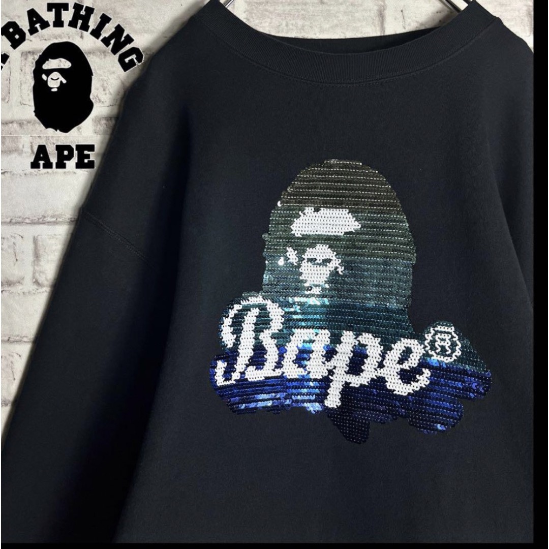 A BATHING APE - a bathing ape スパンコールスウェットトレーナーの