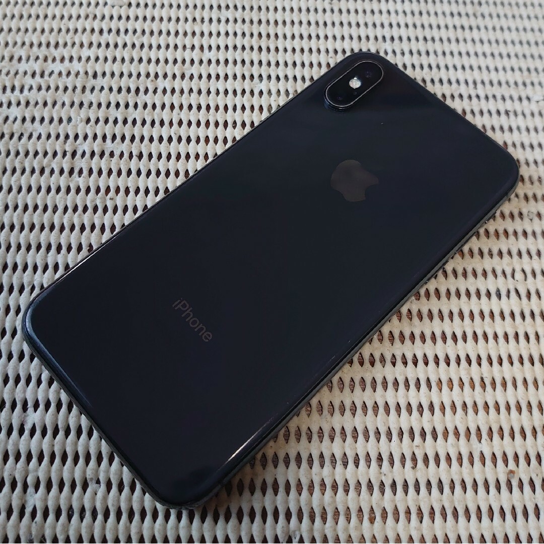 完動品SIMフリー液晶無傷iPhoneX本体64GBグレイau判定○-