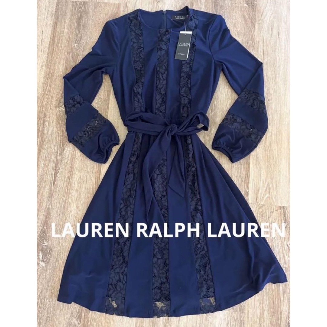 Ralph Lauren(ラルフローレン)のローレン　ラルフローレン　ワンピース　ネイビー　レース　米国購入　新品 レディースのワンピース(ひざ丈ワンピース)の商品写真