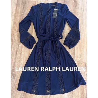 ラルフローレン(Ralph Lauren)のローレン　ラルフローレン　ワンピース　ネイビー　レース　米国購入　新品(ひざ丈ワンピース)