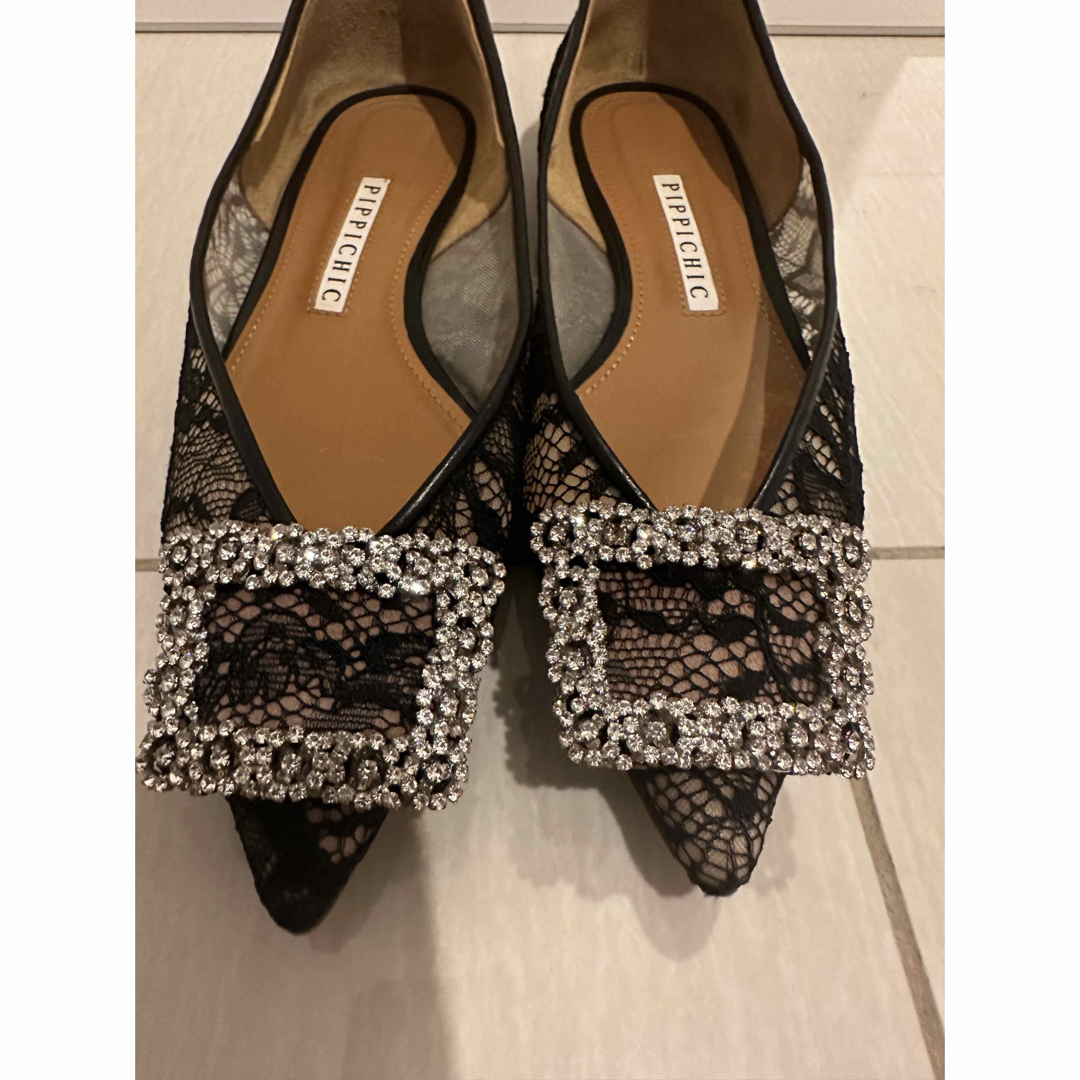 美品】PIPPICHIC ピッピシックフラット バックル ビジュー 美品】PIPPICHIC ピッピシックフラット バックル ビジュー