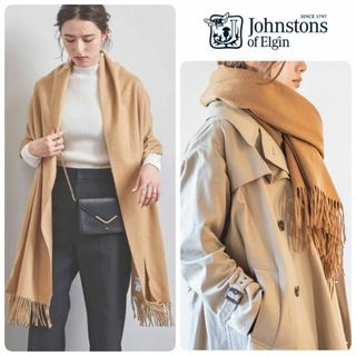 ジョンストンズ(Johnstons)の日本正規代理店タグ付 23AW 新品 ジョンストンズ 大判ストール キャメル(ストール/パシュミナ)