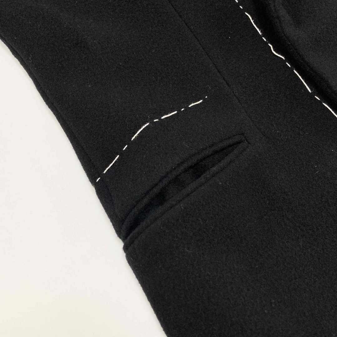 Y's - Y's 18AW メルトンウール ステッチ チェスターコート 黒1の通販 Y's - Y's 18AW メルトンウール ステッチ チェスターコート 黒1の通販